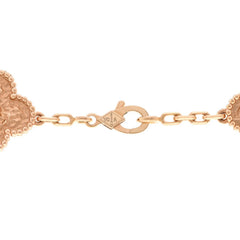 18K Rose Gold 10 Motifs Vintage Alhambra Necklace