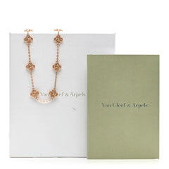 18K Rose Gold 10 Motifs Vintage Alhambra Necklace