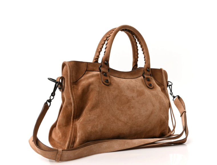 Suede Calfskin Classic Hardware Medium Le City Camel