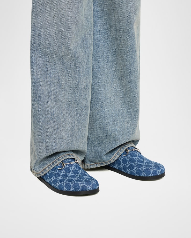 GG Denim Mules with Horsebit