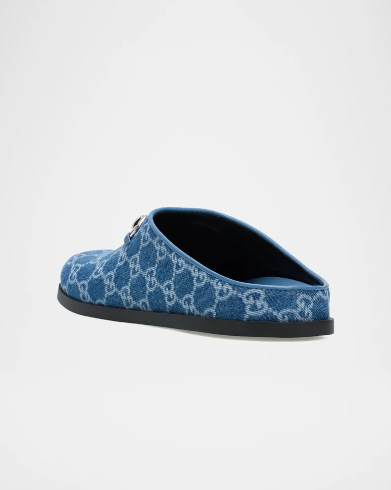 GG Denim Mules with Horsebit