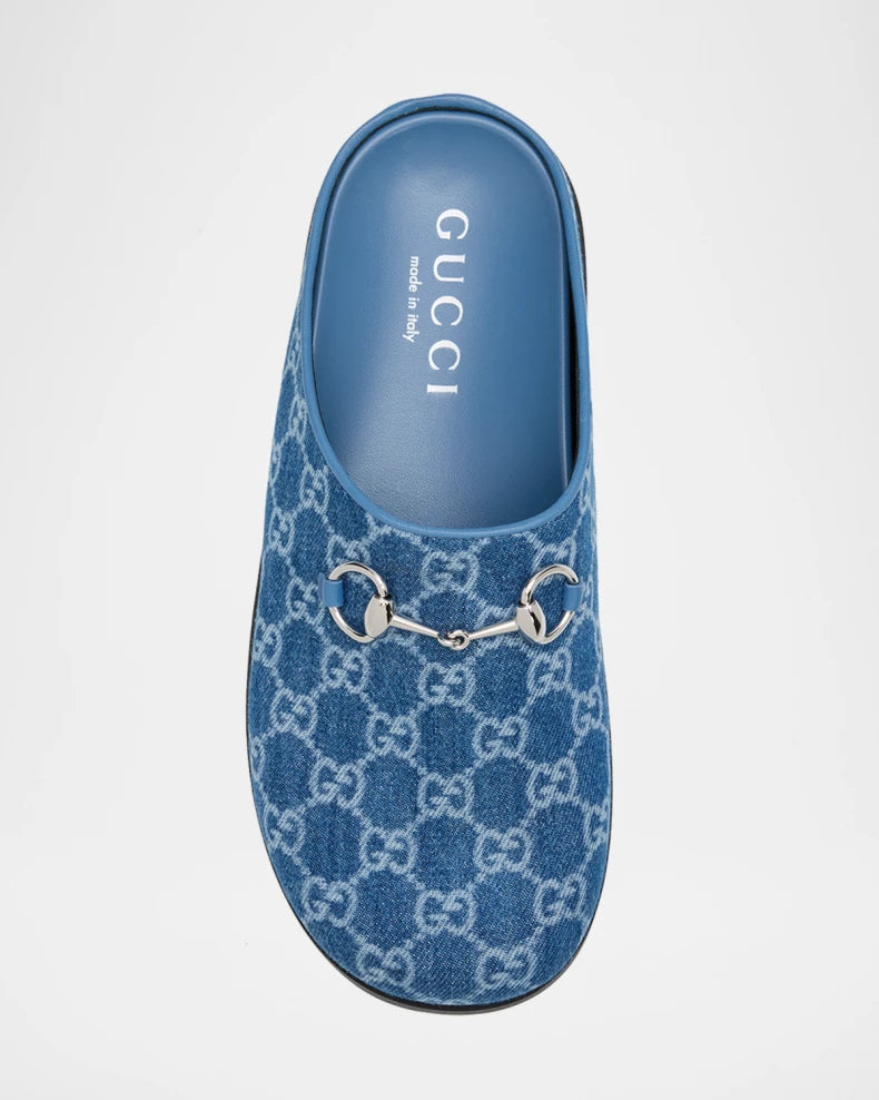 GG Denim Mules with Horsebit