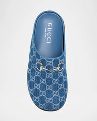 GG Denim Mules with Horsebit
