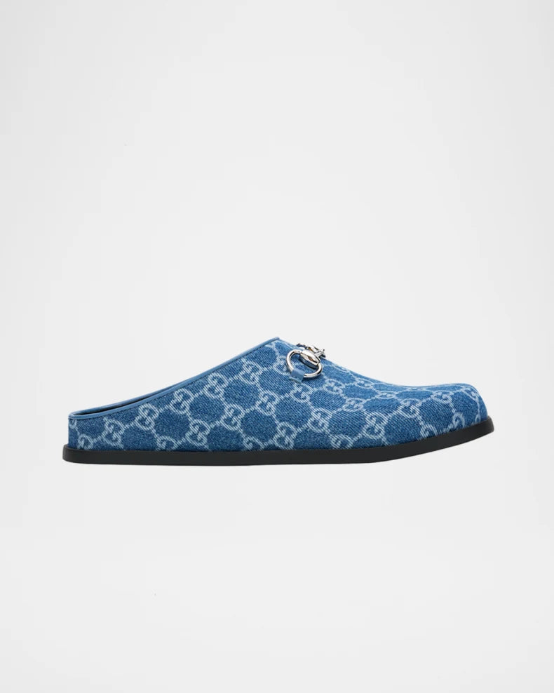 GG Denim Mules with Horsebit